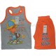 Комплект для мальчика двухцветный майка + шортики с принтом "Я большой мальчик". Ткань Интерлок.