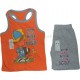 Комплект для мальчика двухцветный майка + шортики с принтом "Я большой мальчик". Ткань Интерлок.