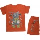 Летний комплект для девочек футболка с шортиками, с принтом Зайка Lucky. Ткань кулирка