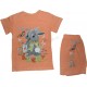 Летний комплект для девочек футболка с шортиками, с принтом Зайка Lucky. Ткань кулирка