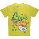 Однотонная футболка для девочек с короткими рукавами, с принтом Way kiss. Ткань кулирка