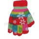 Разноцветные теплые двойные перчатки для мальчиков и девочек Снежинка. Ткань акрил с лайкрой.