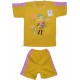 Комплект для девочек комбинированные футболка и шорты с принтом Девочка. Ткань кулирка. 