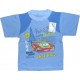 Комбинированная однотонная футболка для мальчиков с принтом Машинка Best Driver. Ткань кулирка
