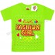Детская однотонная футболка для девочек с принтом "Fashion Girl". Ткань кулирка.