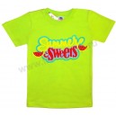 Детская однотонная футболка для девочек с принтом "Summer Sweet". Ткань кулирка.