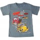 Однотонная футболка для мальчика с принтом "Машинки"