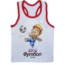 Футболка для мальчиков из кулирки  с короткими рукавами и  печатью Футбол 2012