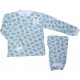 Пижама детская с начесом, с набивными рисунками. Комплект футболка (с застежкой)  с длинными  рукавами и брючки 