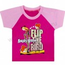 Футболка для девочек комбинированная "Flip The Bird"