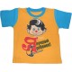 Комбинированная футболка из кулирки с принтом "Я самый лучший ребенок"