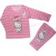 Комплект пижама для девочек в клетку "Китти"