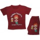 Комплект летний футболка с шортами для мальчиков с принтом  Мамина радость Папина гордость. Ткань кулирка