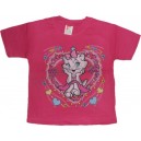 Детская однотонная розовая футболка для девочек с принтом "Котенок".