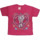 Детская однотонная розовая футболка для девочек с принтом "Котенок".