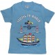 Однотонная футболка для мальчика с короткими рукавами, с принтом Корабль. Ткань кулирка