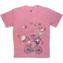 Однотонная футболка для девочки с короткими рукавами, с принтом Summer Days Велосипед. Ткань кулирка