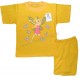 Комплект однотонная футболка с шортами для девочек, принт Летающая фея. Ткань кулирка.