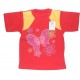 Комбинированная  футболка для девочек с принтом Бабочка. Ткань кулирка