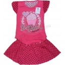 Комплект для девочки футболка с аппликацией Пирожное + юбка в горошек. Ткань кулирка.