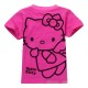 Яркая футболка для девочек с набивным принтом Китти. Ткань кулирка.
