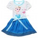 Летнее нарядное платье с поясом для девочек с набивным рисунком Elsa. Ткань кулирка. 