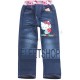 Детские джинсовые брюки с тянущимся поясом для девочек с вышитым принтом Китти. Ткань джинса.