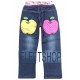 Детские джинсовые брюки с тянущимся поясом для девочек с вышитым принтом Китти. Ткань джинса.