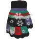 Разноцветные теплые двойные перчатки для мальчиков и девочек Снежинка. Ткань шерсть с акрилом.
