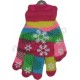 Разноцветные теплые двойные перчатки для мальчиков и девочек Снежинка. Ткань шерсть с акрилом.
