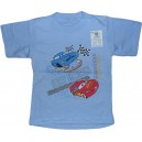 Однотонная футболка для мальчиков с короткими рукавами, с принтом Машинки Best Frienfs. Ткань кулирка