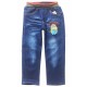 Детские джинсовые брюки с тянущимся поясом для мальчиков с вышитым принтом Миньоны. Ткань джинса.