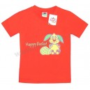 Детская однотонная футболка для девочек с принтом "Happy Easter". Ткань кулирка.