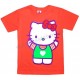 Детская однотонная футболка для девочек с принтом "Китти". Ткань кулирка.