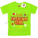 Детская однотонная футболка для девочек с принтом "Fashion Girl". Ткань кулирка.