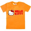 Детская однотонная футболка для девочек с принтом "Hello Kitty". Ткань кулирка.
