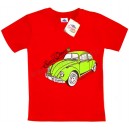 Детская однотонная футболка для мальчиков с принтом "Машина". Ткань кулирка.