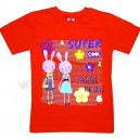 Детская однотонная футболка для девочек с принтом "Super Cool". Ткань кулирка.