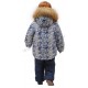 Комплект зимний для мальчиков куртка + полукомбинезон, принт "Зигзаг". Ткань "Мембрана ВО"