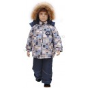 Комплект для мальчика зимний, куртка + п/комбинезон. Ткань дьюспа принтованная.