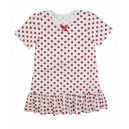 Ночная детская сорочка для девочек. Красный горох.