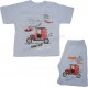 Костюм для мальчика из кулирки футболка и шорты с принтом "Машинки"