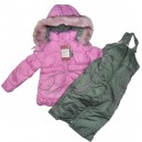 Комплект зимний для девочек, Куртка + Полукомбинезон, Снежинка