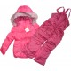 Комплект зимний для девочек, Куртка + Полукомбинезон, Цветочек