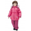 Комплект зимний для девочек, Куртка + Полукомбинезон, Цветочек