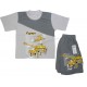 Костюм для мальчика из кулирки футболка и шорты (с карманами) с принтом Танк Вертолет.